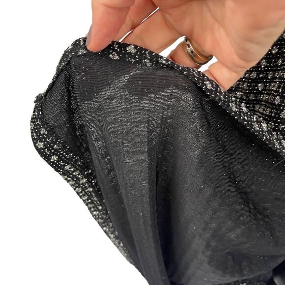 Enfocus Studio embellished sheer bodycon midi cocktail dress black& silver sz S - Picture 10 of 10